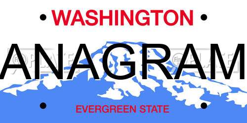 ANAGRAM Washington License Plate