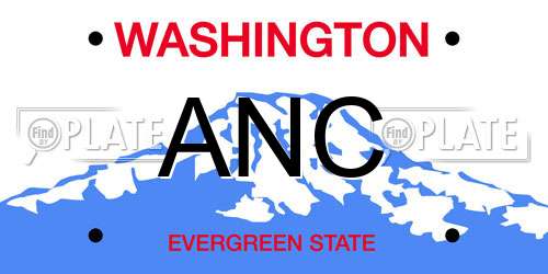 ANC Washington License Plate
