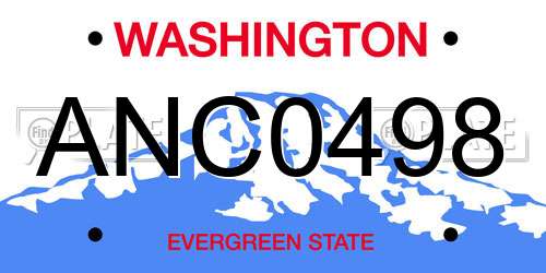 ANC0498 Washington License Plate