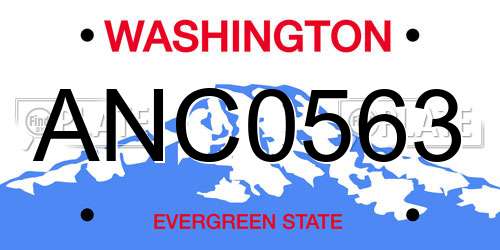 ANC0563 Washington License Plate