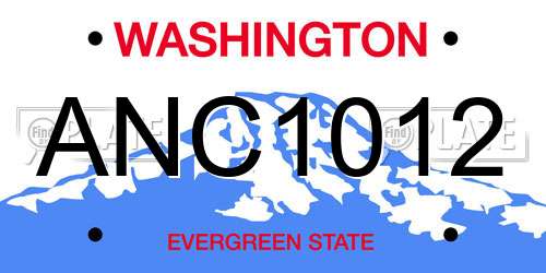 ANC1012 Washington License Plate