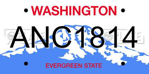 ANC1814 Washington License Plate