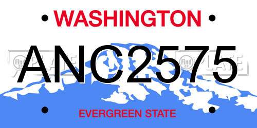 ANC2575 Washington License Plate