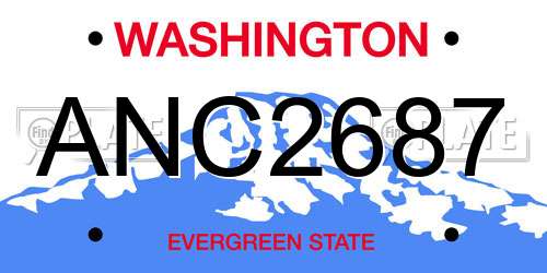 ANC2687 Washington License Plate