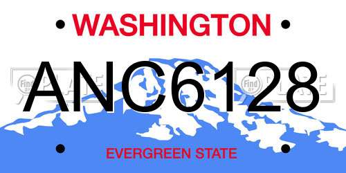ANC6128 Washington License Plate
