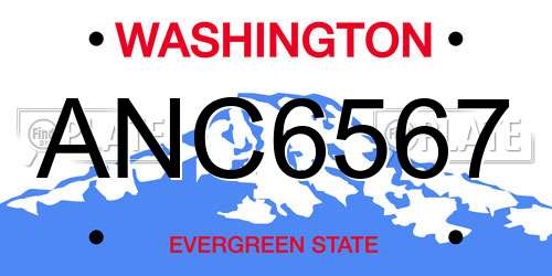 ANC6567 Washington License Plate