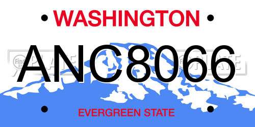 ANC8066 Washington License Plate