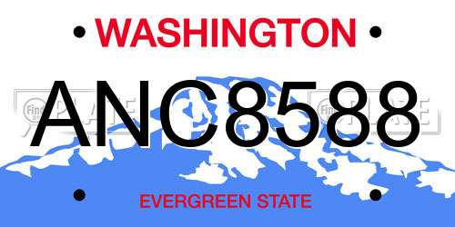 ANC8588 Washington License Plate