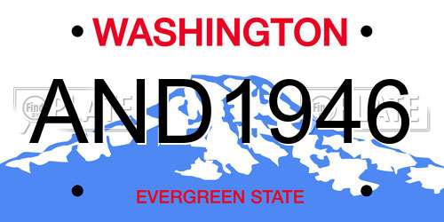 AND1946 Washington License Plate