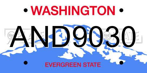 AND9030 Washington License Plate