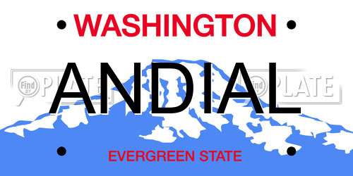 ANDIAL Washington License Plate