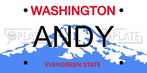 ANDY Washington License Plate