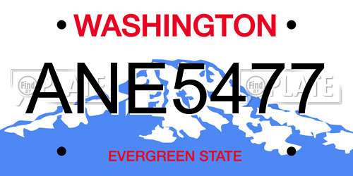 ANE5477 Washington License Plate