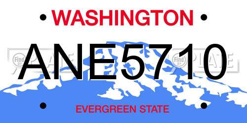 ANE5710 Washington License Plate