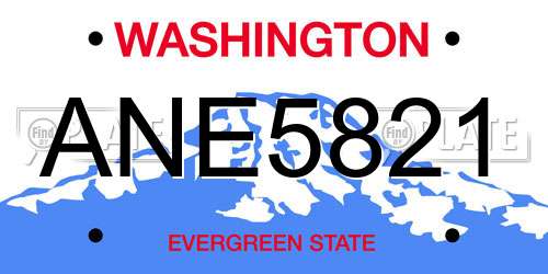 ANE5821 Washington License Plate