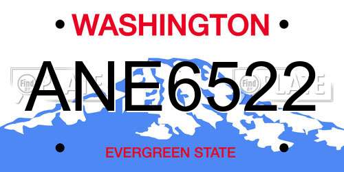 ANE6522 Washington License Plate