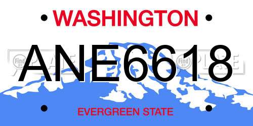 ANE6618 Washington License Plate