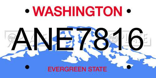 ANE7816 Washington License Plate