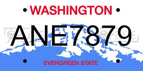 ANE7879 Washington License Plate