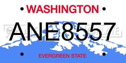 ANE8557 Washington License Plate