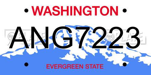 ANG7223 Washington License Plate
