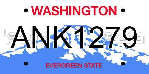 ANK1279 Washington License Plate