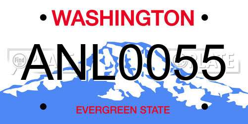 ANL0055 Washington License Plate