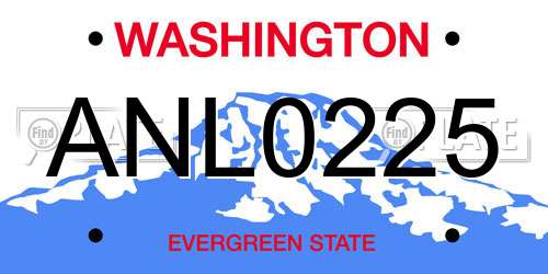 ANL0225 Washington License Plate