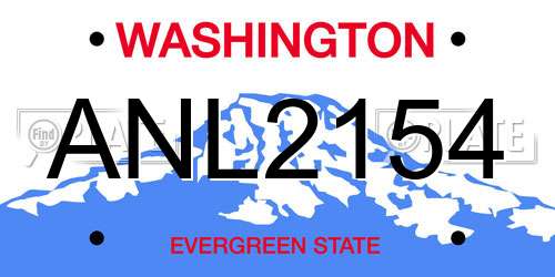 ANL2154 Washington License Plate