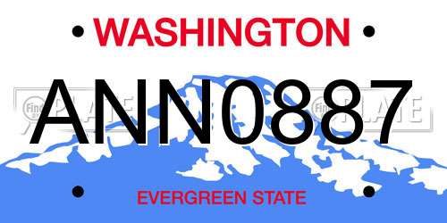 ANN0887 Washington License Plate