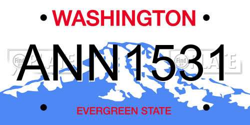 ANN1531 Washington License Plate
