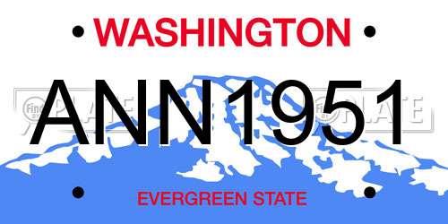 ANN1951 Washington License Plate