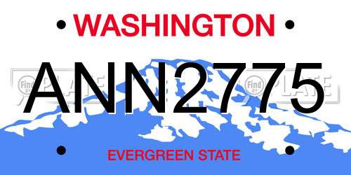 ANN2775 Washington License Plate