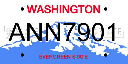 ANN7901 Washington License Plate
