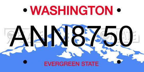 ANN8750 Washington License Plate