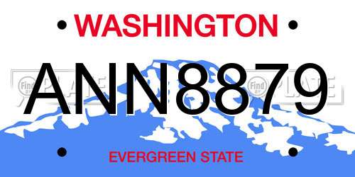 ANN8879 Washington License Plate