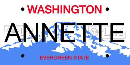 ANNETTE Washington License Plate