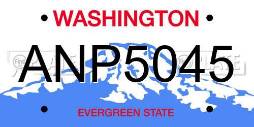ANP5045 Washington License Plate