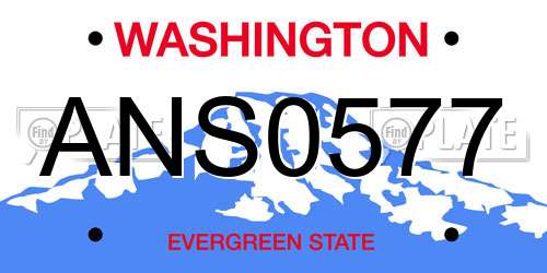 ANS0577 Washington License Plate