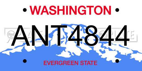 ANT4844 Washington License Plate