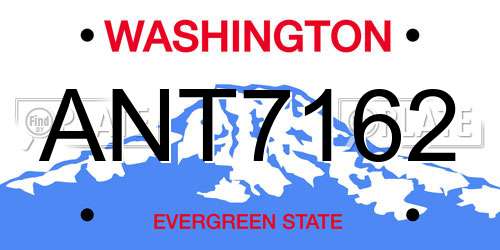 ANT7162 Washington License Plate