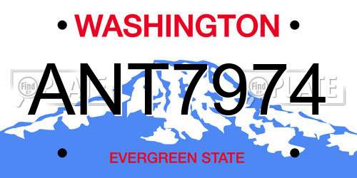 ANT7974 Washington License Plate