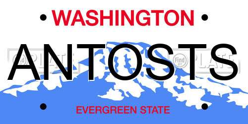 ANTOSTS Washington License Plate