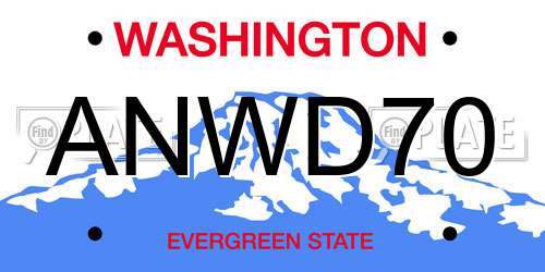 ANWD70 Washington License Plate