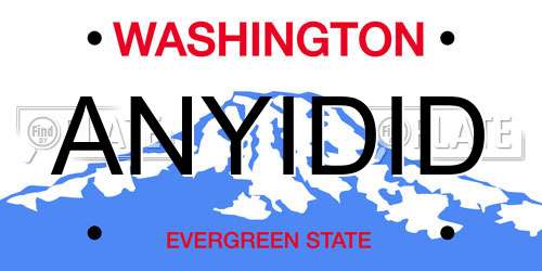 ANYIDID Washington License Plate