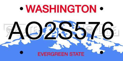 AO2S576 Washington License Plate