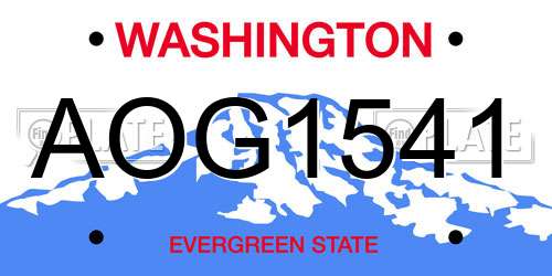 AOG1541 Washington License Plate