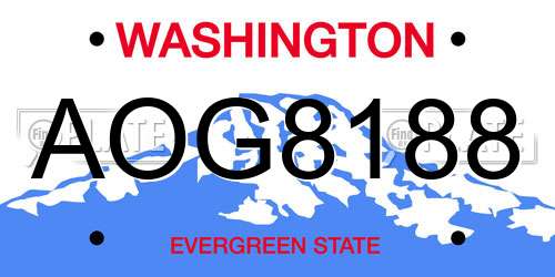 AOG8188 Washington License Plate