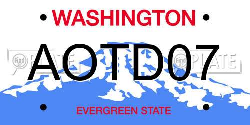 AOTD07 Washington License Plate