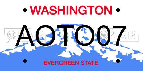 AOTO07 Washington License Plate
